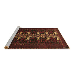Sideview of Machine Washable Animal Brown Traditional Rug, wshtr1758brn