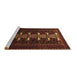 Sideview of Machine Washable Animal Brown Traditional Rug, wshtr1758brn