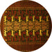 Round Animal Yellow Traditional Rug, tr1758yw