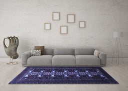 Machine Washable Animal Blue Traditional Rug in a Living Room, wshtr1758blu