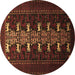 Round Machine Washable Animal Brown Traditional Rug, wshtr1758brn