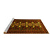 Sideview of Machine Washable Animal Yellow Traditional Rug, wshtr1758yw