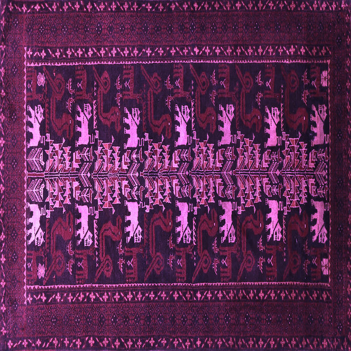 Square Machine Washable Animal Purple Traditional Area Rugs, wshtr1758pur