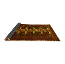 Sideview of Animal Yellow Traditional Rug, tr1758yw