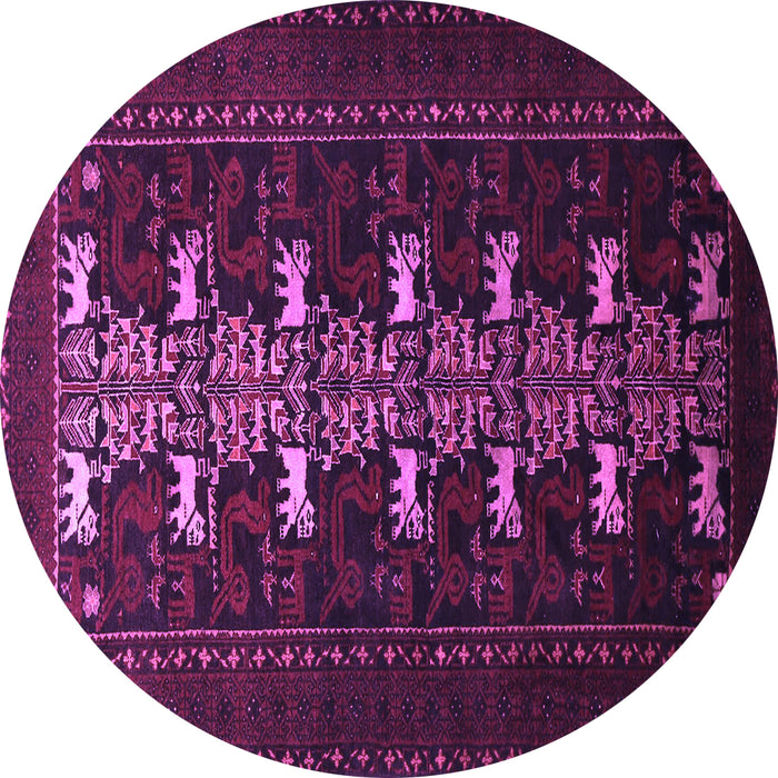 Round Animal Purple Traditional Rug, tr1758pur