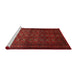 Sideview of Machine Washable Traditional Fire Brick Red Rug, wshtr1759