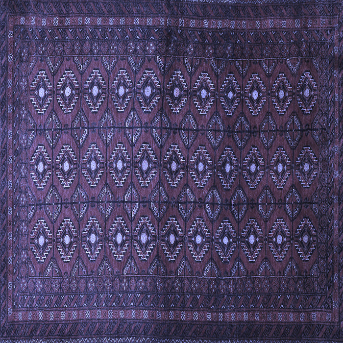 Square Machine Washable Southwestern Blue Country Rug, wshtr1759blu