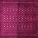 Square Machine Washable Southwestern Pink Country Rug, wshtr1759pnk