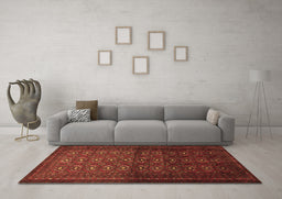 Machine Washable Southwestern Brown Country Rug in a Living Room,, wshtr1759brn