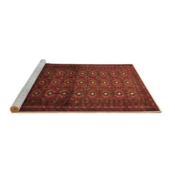 Sideview of Machine Washable Southwestern Brown Country Rug, wshtr1759brn
