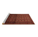 Sideview of Machine Washable Southwestern Brown Country Rug, wshtr1759brn