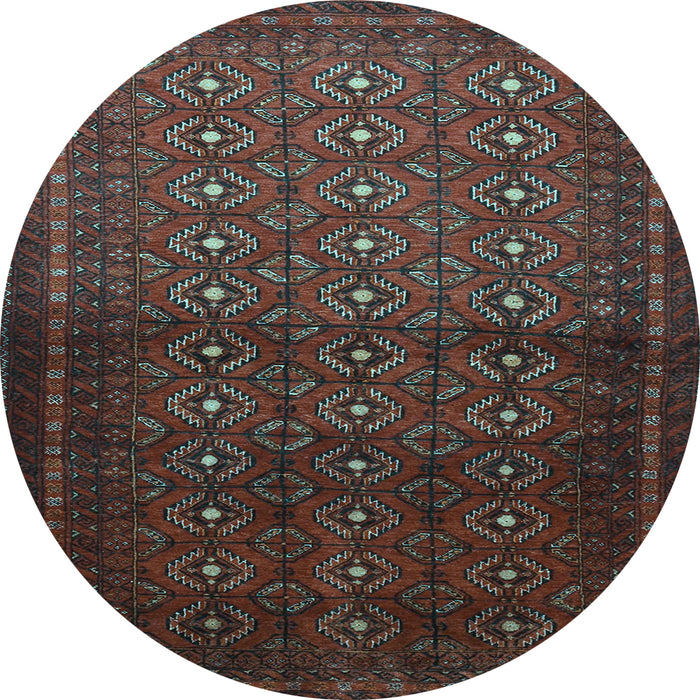 Round Southwestern Light Blue Country Rug, tr1759lblu