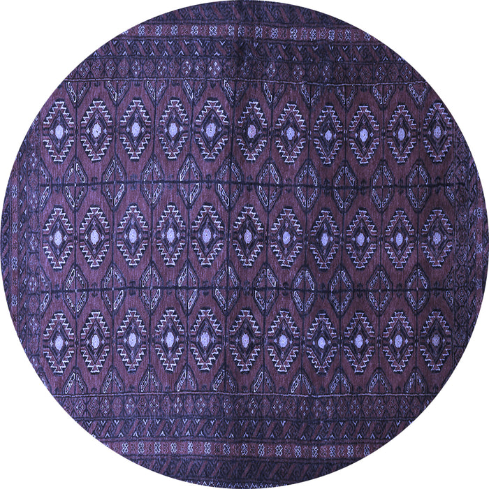 Round Southwestern Blue Country Rug, tr1759blu