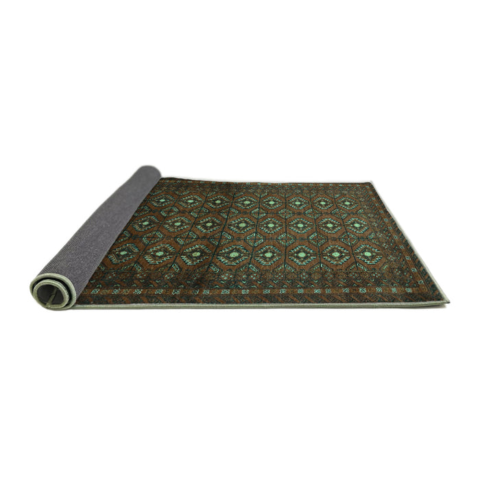 Sideview of Southwestern Turquoise Country Rug, tr1759turq
