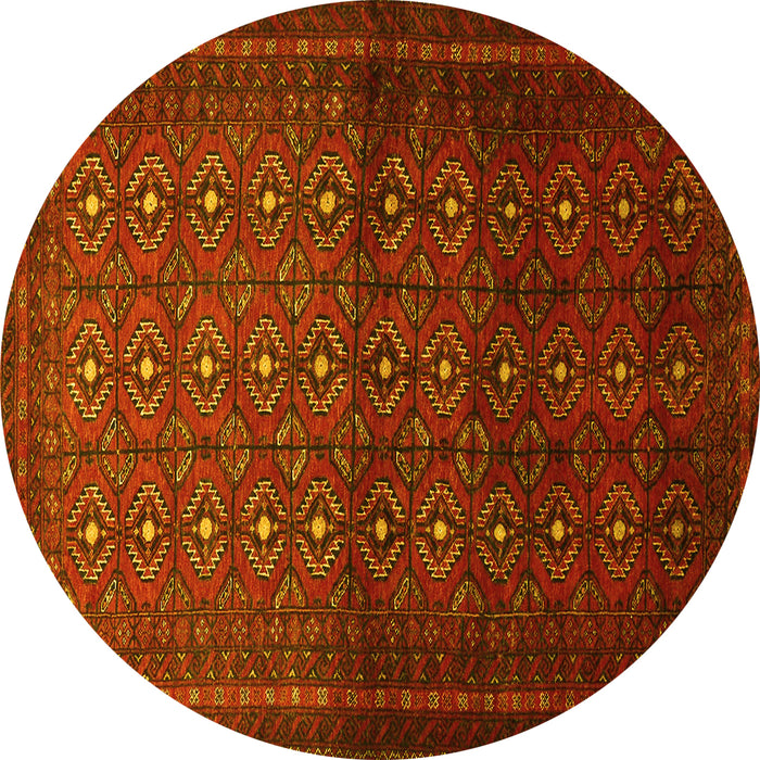 Round Southwestern Yellow Country Rug, tr1759yw