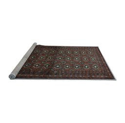 Sideview of Machine Washable Southwestern Light Blue Country Rug, wshtr1759lblu