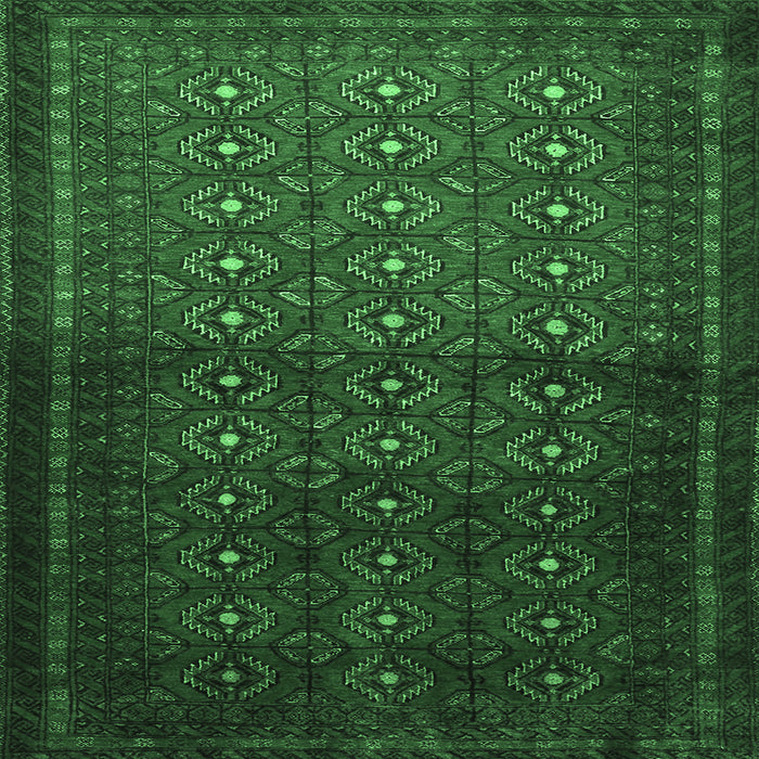 Square Machine Washable Southwestern Emerald Green Country Area Rugs, wshtr1759emgrn