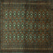 Square Southwestern Turquoise Country Rug, tr1759turq