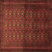 Square Southwestern Brown Country Rug, tr1759brn