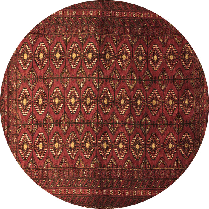 Round Southwestern Brown Country Rug, tr1759brn
