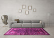 Machine Washable Persian Pink Traditional Rug in a Living Room, wshtr175pnk