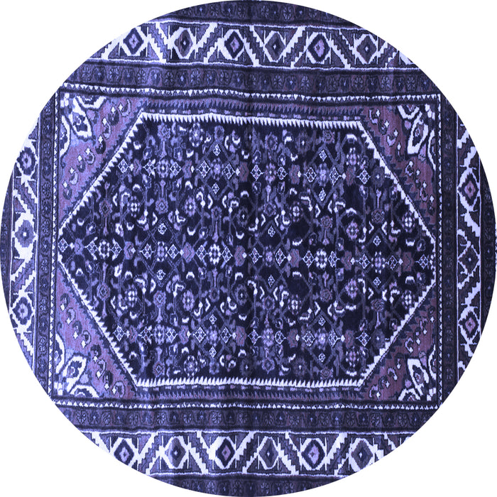 Round Persian Blue Traditional Rug, tr175blu