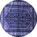 Round Persian Blue Traditional Rug, tr175blu