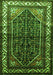 Serging Thickness of Machine Washable Persian Green Traditional Area Rugs, wshtr175grn