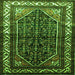 Round Machine Washable Persian Green Traditional Area Rugs, wshtr175grn