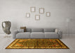 Machine Washable Persian Yellow Traditional Rug in a Living Room, wshtr175yw