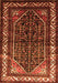 Serging Thickness of Machine Washable Persian Orange Traditional Area Rugs, wshtr175org