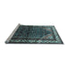 Sideview of Machine Washable Persian Light Blue Traditional Rug, wshtr175lblu