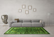 Machine Washable Persian Green Traditional Area Rugs in a Living Room,, wshtr175grn