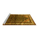 Sideview of Machine Washable Persian Yellow Traditional Rug, wshtr175yw