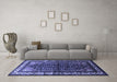 Machine Washable Persian Blue Traditional Rug in a Living Room, wshtr175blu