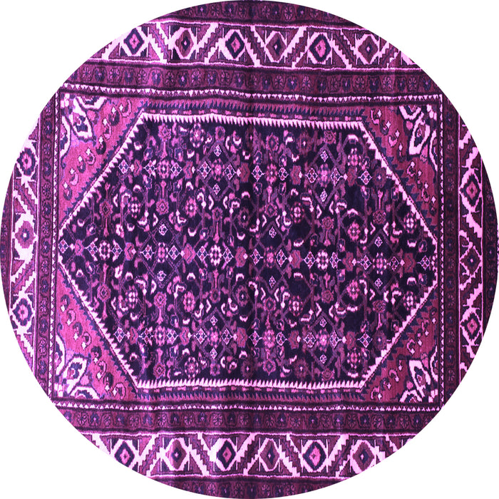 Round Persian Purple Traditional Rug, tr175pur