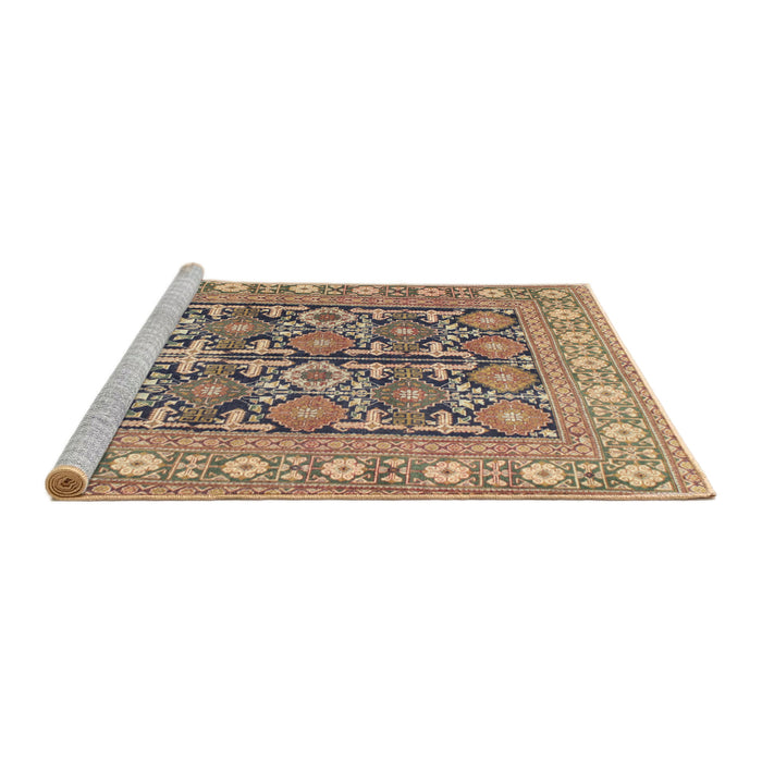 Sideview of Machine Washable Traditional Sienna Brown Rug, wshtr176