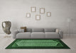 Machine Washable Persian Emerald Green Traditional Area Rugs in a Living Room,, wshtr1760emgrn