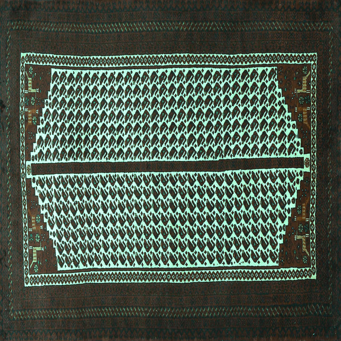 Square Persian Turquoise Traditional Rug, tr1760turq