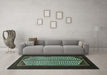 Machine Washable Persian Turquoise Traditional Area Rugs in a Living Room,, wshtr1760turq