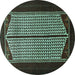 Round Persian Turquoise Traditional Rug, tr1760turq