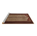 Sideview of Machine Washable Persian Brown Traditional Rug, wshtr1760brn