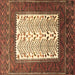 Square Machine Washable Persian Brown Traditional Rug, wshtr1761brn