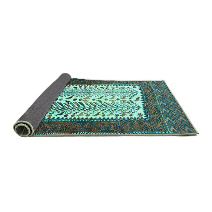 Sideview of Persian Turquoise Traditional Rug, tr1761turq