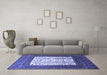 Machine Washable Persian Blue Traditional Rug in a Living Room, wshtr1761blu