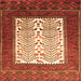 Serging Thickness of Persian Orange Traditional Rug, tr1761org