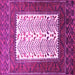 Square Machine Washable Persian Pink Traditional Rug, wshtr1761pnk