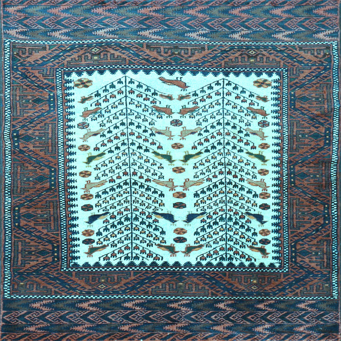 Square Machine Washable Persian Light Blue Traditional Rug, wshtr1761lblu
