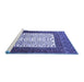 Sideview of Machine Washable Persian Blue Traditional Rug, wshtr1761blu