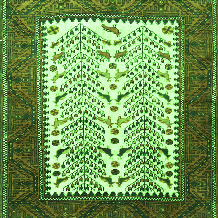 Serging Thickness of Machine Washable Persian Green Traditional Area Rugs, wshtr1761grn